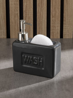 Диспенсер для моющего средства с губкой 500мл серый керамика