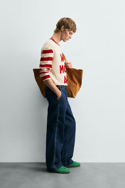 STRIPED CONTRAST T-SHIRT - Zara фото 4