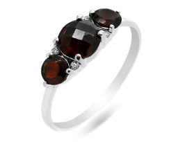 Кольцо из серебра гранат, Кокетка
