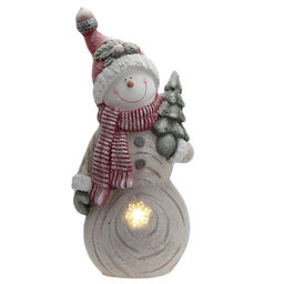 Фигурка декоративная "Снеговик" с подсветкой (АААх3, н/п) , L25 W15 H54 см, 2в.