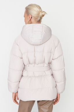 TRENDYOLMILLA Siyah Regular Kapusonlu Kemerli Su Itici Sisme Mont TWOAW23MO00188 фото 20