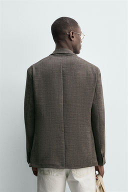 BLAZER REGULAR FIT PATA DE GALLO / Marr?n - Zara фото 3