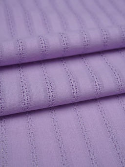 Фактурный хлопок Мережка-полоска цв.Лавандовый, ш.1.45м, батист, хлопок-100%, 100гр/м.кв - Купава фото 5