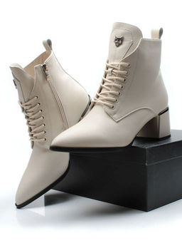 01-PCG270-2 LT.BEIGE Ботинки демисезонные женские (натуральная кожа, байка)