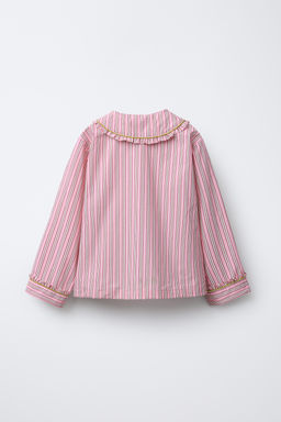 6-14 YEARS/STRIPED SHIRT AND TROUSER PYJAMAS WITH BOWS - Zara фото 3