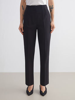 Y?ksek Bel Cigarette Pileli Kad?n Pantolon