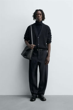 RIBBED TEXTURED CARDIGAN