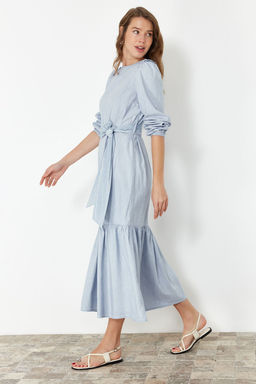 Ac?k Mavi Kusakl? Midi Denim Elbise TWOSS24EL01008 - Trendyolmilla фото 2