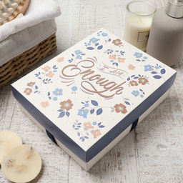 Салфетки махровые Этель. Голубые цветы, 5 шт., 30?30 см, хлопок 100%, бежевые/коричневые