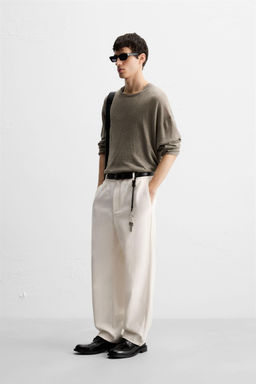 TEXTURED REGULAR FIT TROUSERS - Zara фото 34