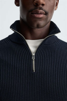 PURL KNIT SWEATER WITH ZIP - Zara фото 5