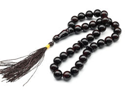 Четки православные 33 бусины из граната имитация шарик 12мм, 40см