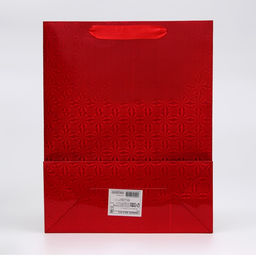Цена за 12 шт. Пакет подарочный, фольгированный, упаковка, с окном, Красный, M 32?25.5?11 см - UPAK LAND фото 2