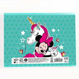 Цена за 3 шт. Альбом для рисования А4, 24 листа 100 г/м², на скрепке, «Минни Маус и единорог»