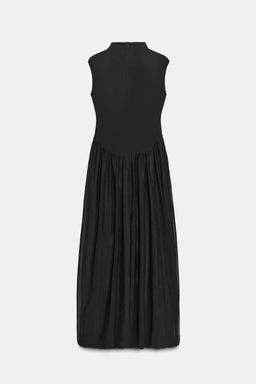 LONG CONTRAST TULLE DRESS - Zara фото 6