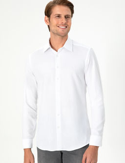 Beyaz Slim Fit Uzun Kollu G_mlek