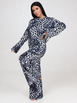 450 ЖЕНСКАЯ ПИЖАМА (брюки) (Голубой леопард) - А-дина фото 3