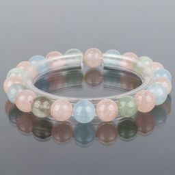 Браслет из Берилла, Морганита и Аквамарина 17 см