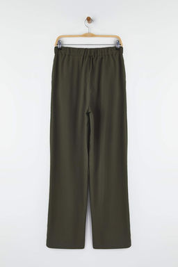 Haki Beli Lastikli Wide Leg/Genis Paca Pantolon TWOAW26PL00132 - Trendyolmilla фото 7