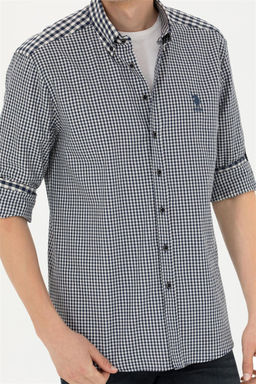 Мужская темно-синяя рубашка с длинным рукавом - U.s. polo assn фото 6