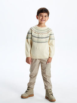 Beli Lastikli Bask?l? Erkek ?ocuk Jogger Pantolon