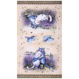 ПОЛОТЕНЦЕ СИНИЕ КОТЫ. ЛАВАНДА,40Х70СМ, 100