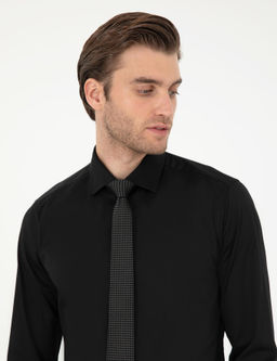 Siyah Ex. Slim Fit Uzun Kollu Basic G_mlek