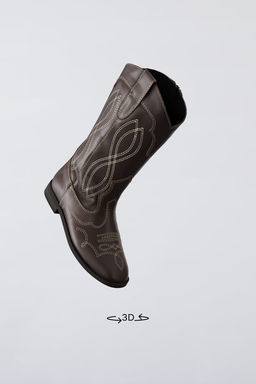 LEATHER COWBOY BOOTS - Zara фото 2