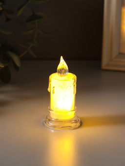 Цена за 4 шт. Светодиодная свеча LED - ночник RISALUX «С подтёками», 3×LR41, прозрачный, 3.5×3.5×7.2 см