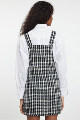 Bej Ekose / Kareli Mini Jile Dokuma Elbise TWOAW20EL0208