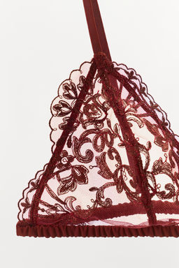 EMBROIDERED LACE TRIANGLE BRALETTE - Zara фото 5