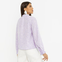 Блуза со сборками на рукавах, В лучшей роли (сиреневый) - Charutti фото 5