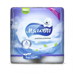 Полотенца "Мягкоff" 220мм, 12м, 2слоя, 2/1, 12пач./упак. арт. ФР-00004338