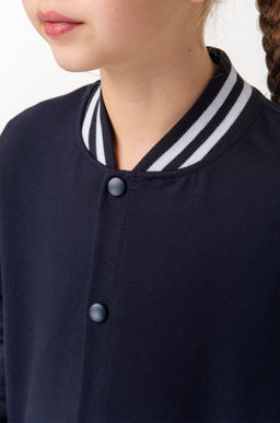 Детский бомбер из футера двухнитки с застежками на кнопках Happyfox