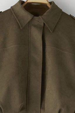 Haki Oversize Kal?p Suet Bomber Ince Ceket Mont TWOAW26MO00125