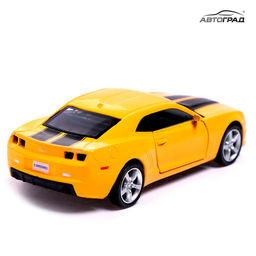 Машина металлическая CHEVROLET CAMARO, 1:32, открываются двери, инерция, цвет жёлтый
