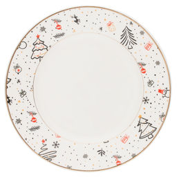 42939 GIPFEL Чайная пара CHRISTMAS: чашка 250 мл, блюдце 14 см. Материал: фарфор. Цвет: белый.  фото 4