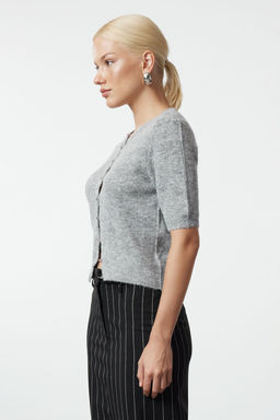 TRENDYOLMILLA Gri Crop Pamuklu Yunlu Triko H?rka TWOAW25HI00152 фото 2