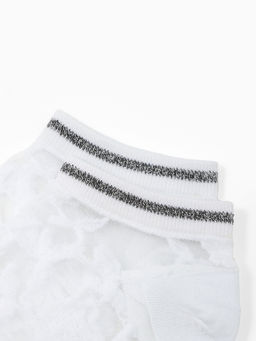 Цена за 2 шт. Носки стеклянные женские Цветочки, набор 2 пары, размер 35-37 (22-25 см), цвет белый, бежевый