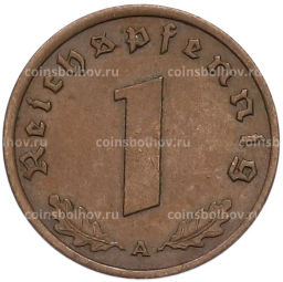 Монета 1 рейхспфенниг 1939 года A Германия