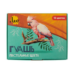 Краска гуашь Лео Ярко набор пастельных цветов в картонной упаковке LBPG-0112 12 цв. х 20 мл