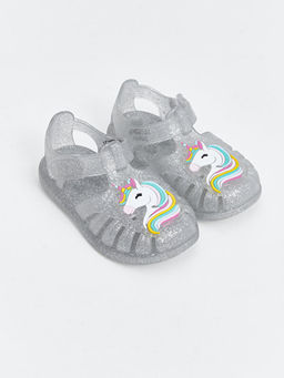 Bask?l? K?z Bebek Sandalet