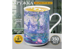 Кружка 350 мл 10,8*7,5*10,5 см Водяные лилии NEW BONE CHINA