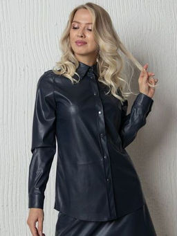 рубашка из экокожи 983-0609 - Трика фото 2