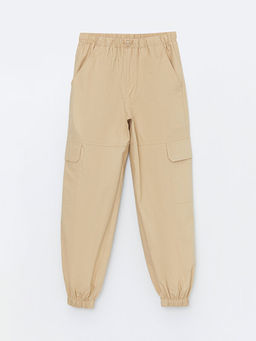 Beli Lastikli K?z ?ocuk Kargo Jogger Pantolon