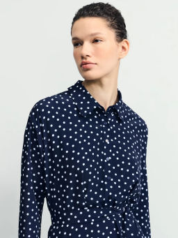 Приталенное платье с принтом в горошек / Zarina  фото 7