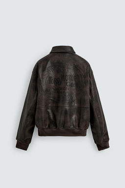 EMBOSSED FAUX LEATHER BOMBER JACKET FORD - Zara фото 18