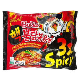 Лапша б/п экстремально острая/3xSpicy со вкусом курицы Samyang, Корея, 140 г Акция
