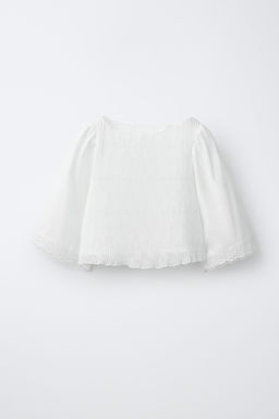TOP PLISADA PUNTILLA / Blanco