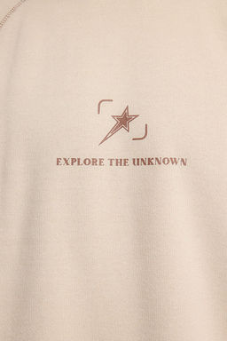 TRENDYOL MAN Bej Regular/Normal Kesim Dikis ve Yaka Triko Bant Detayl? Bask?l? Sweatshirt TMNAW25SW00166 - Trendyolmilla фото 15